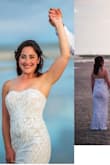 I wore this dress for the reception portion of my intimate beach wedding and it fit absolutely perfectly. I love this dress and am so glad I found it. The only alteration I needed was to have it shortened.
Prior to deciding on having a very intimate wedding, I went to a few bridal boutique stores and this dress fit better and was more comfortable than the dresses I had tried on and at a much better price. - Sabrina E.