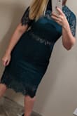 I wore this dress to a fall wedding. It was very comfortable. At first I had ordered a medium, but I am big in the hips so I ordered a large, which was a bit big but still looked great. The return process was a breeze. The lace and color is lovely on this dress. The zipper is a little janxy, so be careful with that. I got many compliments. I felt beautiful wearing this dress. I would recommend it. - Danielle M.
