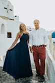 This dress is perfect for travel because it does not show wrinkles due to the weight.  You can dress it up or down depending on shoes, hair and jewelry.  The back straps are delicate and beautiful with the front being flowy and delicate. - April C.