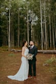I was searching for a wedding dress for our elopement that wasn't over priced but still bridal looking. This dress was perfect and love that it had a little train. Was curvy in all the right places and such a perfect wedding dress. Highly recommend this dress! - Leslie W.