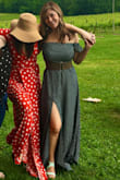 I bought this dress for a polka dot themed birthday party.  I loved how flowy and comfortable it was, but still dressy.  Wearing a belt was the perfect added detail.  Very long so unless you're supermodel tall, you'll need heels.  I am usually a small in lulus and this was true to size. - Rachel F.