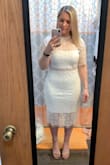 I bought this dress for my bridal shower, not being sure how it would look or if I'd like it. Turns out I have never loved a dress I've purchased more than this one. It hugs all the right places and is the softest and lightest lace fabric. So tempted to get it in another color! - Danielle E.