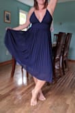 This dress is beautiful and well made. Fits nicely. Looks classy and feminine. - Nadia T.