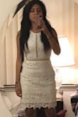 It's a cute dress but not all that flattering. The fit is a little loose on me But still an adorable dress just not for a bridal party when you're the bride! - Lourdes G.