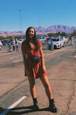 I wore this for a day out in Vegas for vacation. I paired it with a fanny pack and some doc marten boots. I'm glad I went with the fanny pack as the waist was a little more flowy than I would have wanted, but it worked out! The fanny kind of brought the dress in a little bit to slim my waist down. It wasn't too short and I probably could have sized down but I'm glad I didn't, it probably would have fit my waist better but it would have been a little too short as I'm a little on the tall side. Overall very cute dress and great material! - Molly C.