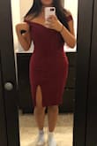 I wore this dress to a wedding and the fit was perfect. It's simple and elegant but nothing too special about this dress. Please excuse my socks** - Lourdes G.