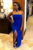 This dress was amazing and I received so many compliments on the color. I did have to get it hemmed a bit but I always do. The material was comfy and stretchy but still fit like a glove. And I really appreciated not having to worry about the top sliding down. (My friend has on another Lulus dress and equally loved it!) - Tiffany M.
