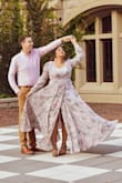 Used this for my engagement pictures. Sadly I didn't realize it ran small and big cleavage so had to wear a top underneath. If it had been my preferred size I would've been even more obsessed with it. It is great quality and beautiful color. Iron with a steamer. Way easier. - Melania A.