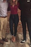 This bodysuit is pretty AND comfortable! Win-Win! It will look great with jeans or a skirt! As someone with a long torso, I was worried it wouldn't fit properly, but it actually fits just right. I thought about returning it since the chest is slightly big on me, but when I saw the look on my man's face, I knew I had to keep it! - Olivia C.
