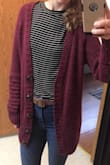 This cardigan is my go to! I have a lot of neutral colored shirts, and this adds a perfect pop of color. It's not itchy, and it's pretty warm considering it has small "holes" from the design on the arms. None of my other cardigans have this look, so it's unique from my others! Plus, I appreciate that it's made well; it's not thin or cheap feeling. It checks the box in all categories. If it came in other colors, I would buy another. - Olivia C.