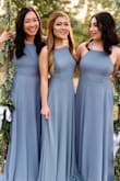 The fit was great! It was comfortable and fun to wear because of how soft and flowy the fabric was. My friends and I all wore it as bridesmaids in a wedding. It was a little long for me, but it was simple to alter. - Thuy B.