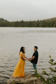 This dress is perfect! I wore this for our anniversary photoshoot at Trillium Lake in Oregon. The yellow is gorgeous! - Erin L.