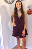 Lulus never disappoints with the quality of their dresses and this dress is no exception. The material has a bit of a stretch, which makes it super comfortable. No bra is needed, but I wore a low plunge bra for a little lift. Color is beautiful. Definitely one of my favorites! - Taylor