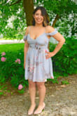 I really love it, should've ordered a larger size but it still fit but a little tight. I love the colors on the dress and the fact that it flows and it's off the shoulder look so it makes it look classy, but also sexy. definitely recommend for the summer if you're going to a party such as a wedding - Araceli S.