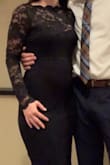 Loved this dress. It was comfortable and super flattering to my figure. The material has some stretch. I may have fit in a small but probably wouldn't have felt as comfortable. - April B.