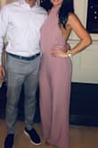 Beautiful jumpsuit, very flattering fit, pants were long, but had them hemmed for a few bucks and it was perfect. - Ashley T.