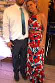 This does run a little long because of the slits. Once I hemmed it, it fit perfect. The back is adjustable. Nice, soft not cheap material. I got so many compliments all night on this dress! Amazing! - Andrea C.