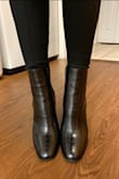 I'm very satisfied with these boots. 
They look great for the reasonable price. 
They look very nice with any pants. 
Very sexy but not over the top. 
They are surprisingly comfortable as well. - Jiyoung S.