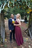 Wore this dress to a burgundy wedding and it was perfect! Love the color, quality, detail of lace on the dress, and the straps are adjustable which is awesome. I was comfortable all night! I originally ordered a large because I'm between sizes large and medium but it was too big. I returned it for a medium and the fit was just right! I did have to hem it an inch but that was only because I wanted to wear flats, otherwise with heels the length would have been spot on. Beautiful dress without paying a fortune. - Amberstar G.