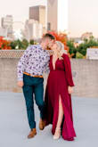 This dress is flawless. I wore this for my engagement photo shoot and it's simply elegant. The color is more of a deep burgundy than the photo, I think it's even better in person. It was pretty long, my heels were about 2 1/2-3 inches and it hit just right to the ground. I felt so confident and beautiful. Great dress. - Isabelle L.