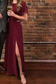 This dress is super beautiful, but I had to hem about 3-4 inches off in order to be able to walk in it. If you are under 5'8 or 5'9 be aware that you'll need to get this hemmed, otherwise fits great and super comfortable! - Lauren V.