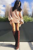 This sweater is perfect for fall.  You can dress it up or down and the material is super comfy.  It's also very warm so you can wear it outside without a coat and can still be comfortable. I received compliments when I wore it out. - Lizette C.