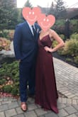 I ordered this dress for a fall wedding, the colour was absolutely beautiful and I loved how it was satin but kind of looked textured. I got a love of compliments on it! It does run a little long, I'm 5'6 and it just hit the ground with my highest heels on, without heels it was dragging so may need to be hemmed. The straps are also adjustable which is nice. - Jennifer S.