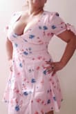 It came in time, I was unsure of Sizing and a rep helped me out to choose a right Size since it did work out fits true to Size, Thank you for helping me. As far as dress and fitting fits good thou I show cleavage my Twins are big, but hey either flaunt what god gave you or Don't. And I love this dress first time buyer..and now...I'll keep shopping for more. - Guissell F.