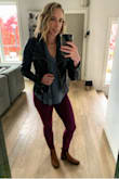 Great little jacket, read others reviews and ordered a size up so I had room in the arms. Was really impressed with the material quality! - Laura Z.