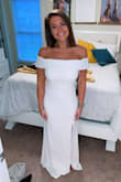 i originally ordered a medium and it was a little snug on my stomach so i sent back and got the large and it fit a lot better. i did have to get the length hemmed because it was a tad too long but all worth it for my rehearsal dress!! with the large i can wear spanx without them showing through. since the medium was so snug i wouldn't have been able to wear my spanx. so aka if you want to cover a little more tum then i would probably go up a size - Victoria P.
