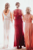 Absolutely perfect dress for the occasion. It fit like a glove. The color is beautiful and the lace.
It has a little stretch too which is nice to know it will still fit me in the future too.
It is a little long, but as long as you wear a pair of heels it won't need hemming. - Bethany M.