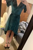 Bought this dress to wear to a fall and wedding and it's gorgeous. The quality feels great and the length is perfect for my height. The color is as pictured. Super happy with this purchase! - Brianna B.