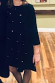 Bought this dress for a fundraising gala (got compliments throughout the night) and will continue to wear it through the holidays and New Years!
I loved the fit because it looked formal enough but I never had to feel uncomfortable with tightness on my belly.
Definitely needs a steam after opening the packaging so don't be alarmed.
Totally recommend! - Caitlin S.