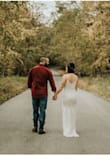 I wore this for my tiny ceremony in the woods and for photos after. It's so beautiful and flattering! My only complaints - First is the length - it's incredibly long! Even if I wore heels I'd be walking all over it. And the nude built in slip kept riding up. I have a thick butt so maybe that's why? But overall the fit was great and I'd recommend to others! - Kristi T.