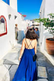 I super love it!! I wore it in Santorini and its the perfect blue dress. 
It's a bit long though, so i had to hem it. 
Thanks Lulus! Xoxo - Wina D.