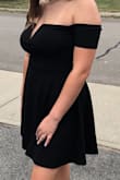 My daughter loved this for Homecoming! Very flattering, great material that just floats over the body with no cling, nice stretch too! She felt confident in this dress and beautiful of course. She ordered a large.  Thank you! - Amy S.