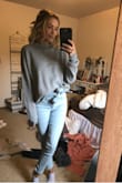 Looks just as pictured! Very cute and good quality. The neck does kind of roll down at times, but not a deal breaker for me. - Brooke U.
