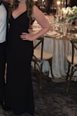 Ordered a few dresses for a wedding and ended up with this in black. The simple silhouette is chic and classic but the low v makes it super sexy. Definitely good cleavage with this dress. The fit is great. The dress is so great- flattering, timeless, and fantastic price! Love it!! - Eliza F.