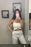 I was waiting for this to come back in stock, finally, it did in a large! usually I am a medium but with jumpsuits I sometimes have to size up for the length. I absolutely love this.. it is a little big around my waist and chest but totally wearable and it doesn't ride up. I cant wait to wear it for my birthday in 2 weeks. - Carly B.