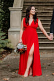 Purchased this for my engagement photos, and so happy I did! The quality was great. I'm 5'2" - so it was very long and I had to have it altered. I'm also a smaller bust, so she did have to take up the the top a bit. I will say, I tried steaming it and the wrinkles didn't come out. After a lot of reading, I found that this material needs a light spray of water and then the appropriate iron setting. After I did this, it took a while, but was able to get the wrinkles out. This dress is truly beautiful and even though my alterations cost as much as the dress, it was totally worth it! - Ashley