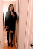 Love this sweater that I've worn to work with jeans and boots, going out with thigh high boots, and to bed (as a blanket). It's super comfortable, luxurious in thickness and the navy color is rich. Plus I don't overheat it in. The cuffs are intentionally loose. Got lots compliments. - Amy L.