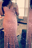 This dress fit my curves perfectly and was comfortable all night.  The dress is definitely floor length. I'm 5'7 and had inches to spare.  I wore it without a bra but could have worn a regular strapless bra. Would recommend! - Raven H.