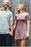 I bought this dress for my engagement shoot and I absolutely love it! The color and fit were perfect! It does run a little short (I'm 5'4"), so Wearer beware of any jumps, bending, or lifting moves. You're not picking up anything off the ground when sporting this flirty dress, so bring a friend or say goodbye to whatever you drop. Overall, it's super comfy and hit all the right places! - Jennifer B.