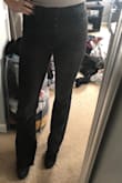 These jeans are great! I ordered a size 5 and I am 5'8" and 145 lbs. very comfortable fabric. For once in my life, jeans were long on me!! So cute with heels. - Molly M.