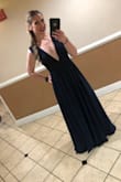 Love love love this dress! The dress fit perfectly just used a little boob tape to prevent a boob slip. The length is also just right as long as you have about a 3in + heel on. - Alexandra T.