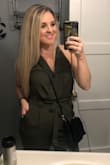 I love this jumpsuit, fit me in all the right places without being tight or clingy. I am smaller chested so I did pin it closed a little! It's light weight perfect for California Fall! - Samantha H.