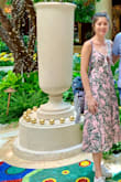 Wore this on vacation, it was comfortable to wear while walking around in the heat. I paired it with white sneakers and also with sandals. Perfect tropical dress. The ties in the front of the bust are a little longer than I would like, but it was fine. - Dominique N.