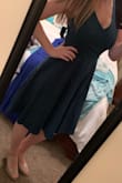 I feel like this dress fits me perfectly. It is long enough to feel appropriate but also fun! Hugs all my curves just right! - Kayla K.