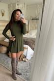 I like this dress a lot. It can easily be dressed up or casual. I purchased it for holiday events and maybe a family photo. It's very flattering and hangs nicely. A lot of Lulu dresses are effortless without even ever having to iron or steam them...this one is effortless after a steam. Just throw on your fav t-shirt bra, boots and a jacket and go. - Summer H.