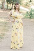 Such a gorgeous dress, I loved it in yellow for my engagement photos. Definitely flattering for anyone, but be careful as the fabric is sort of thin so undergarments need to be a true nude so as not to stick out. As far as the length goes it was perfect for heels but order in advance if you want to hem it so you can do without. I'm on the larger size chest-wise and definitely needed to size up as well. - TAYLOR M.